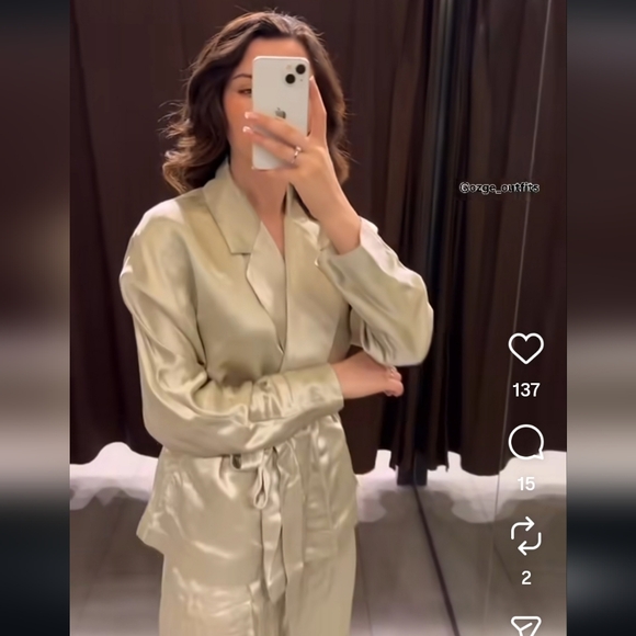 ZW COLLECTION LIMITED EDITION SATIN BELTED BLAZER - Picture 5 of 12